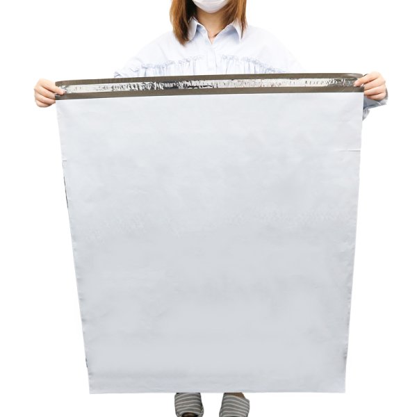 画像2: 宅配ビニール袋 超大型 80-90サイズ 白(ホワイト) 800ｘ900+50mm #60 (2)